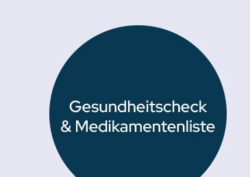 Ansicht bzw. Button für PDF-Download Gesundheitscheck und Medikamentenliste